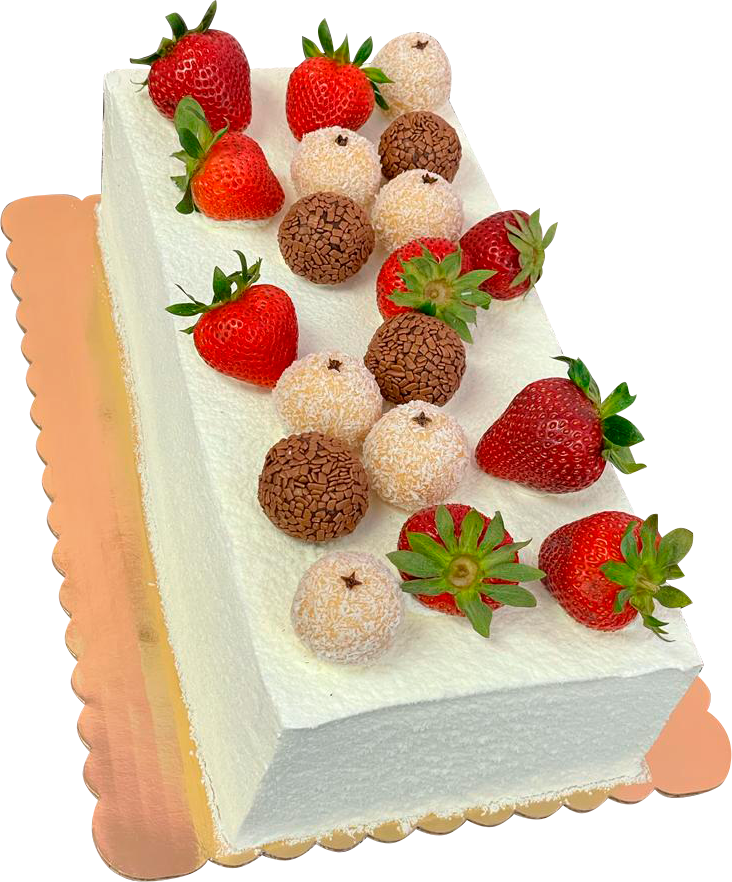 Cake Strawberries & Cream 20 People - (Bolo de Ninho com Morango 20 pessoas)