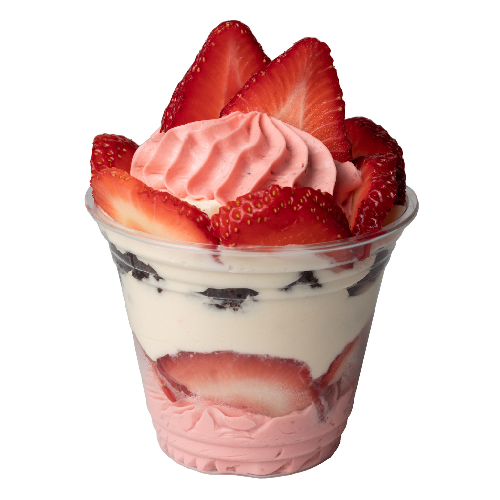 Strawberry and Brownie Mousse - Mousse de Morango & Brownie no Copo